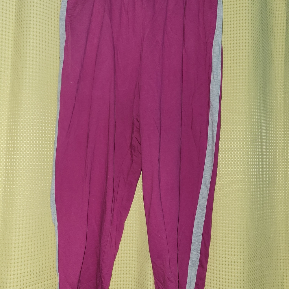 Woman Within Pink and Gray Joggers